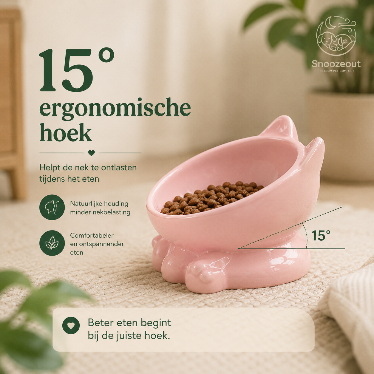 Keramische Voerkom met Kantel-Ontwerp voor Katten