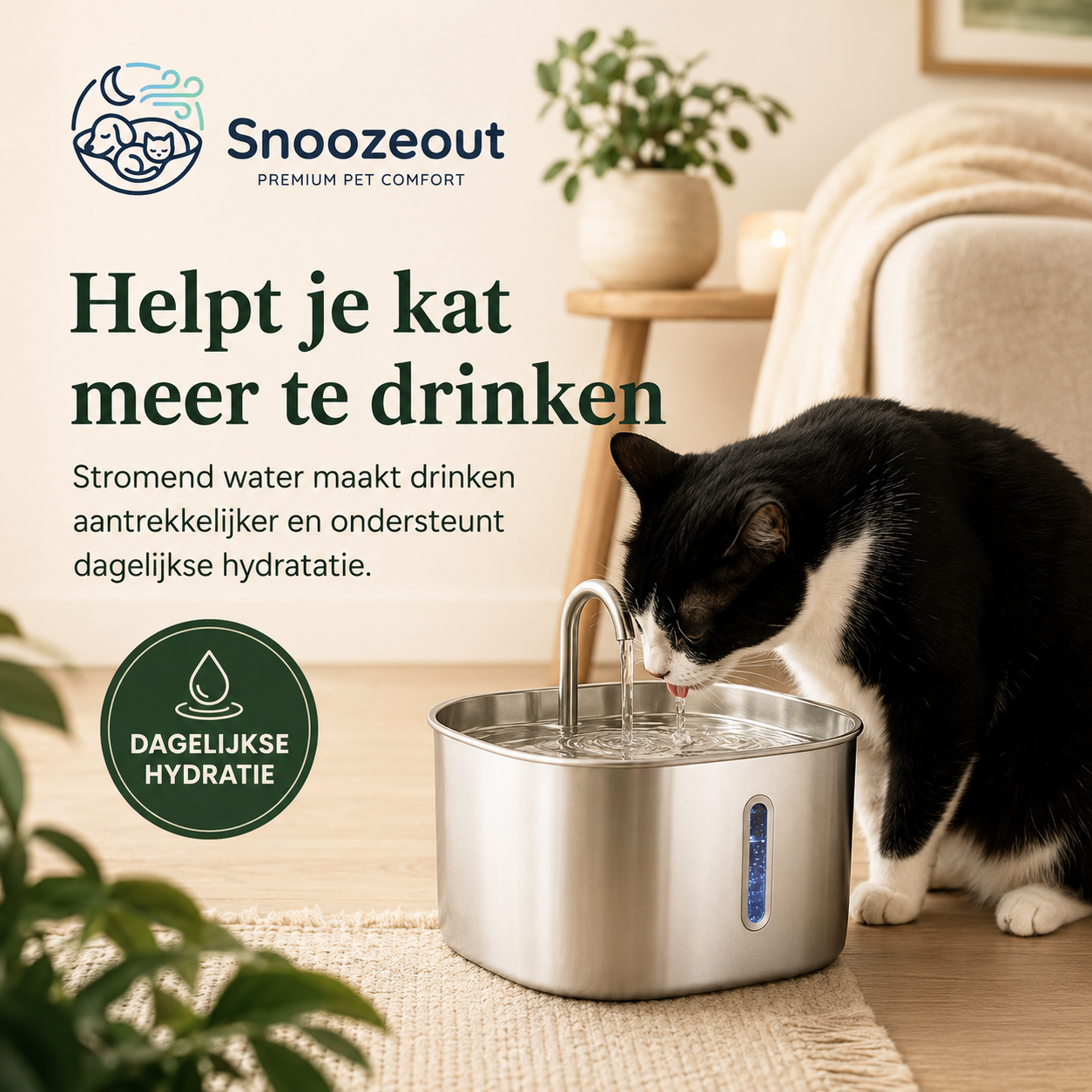 Stromende Drinkfontein voor Katten