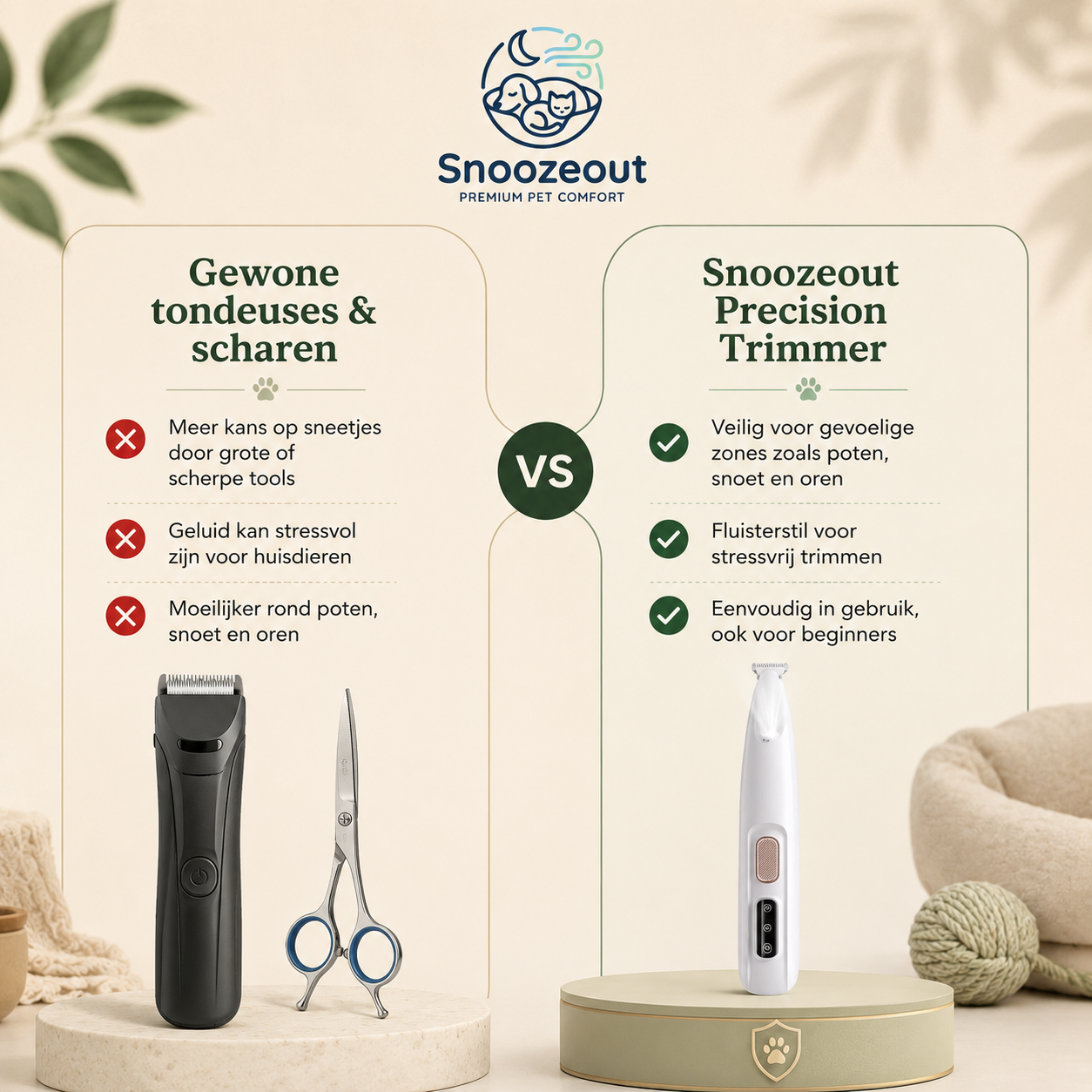 Pootverzorgingsset met Stille Trimmer voor Hond & Kat