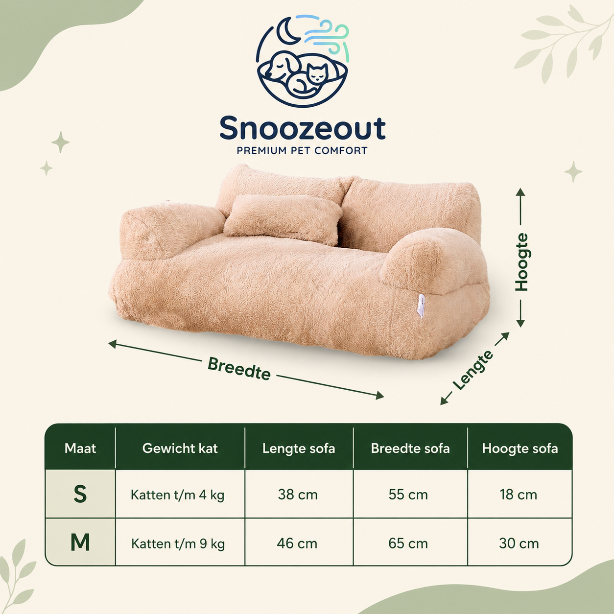 Pluche Kattensofa met Steunrand
