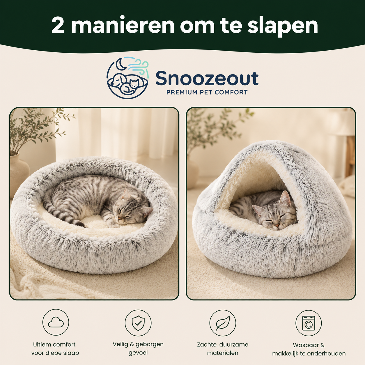 Zacht Slaapnest voor Kat & Kleine Hond