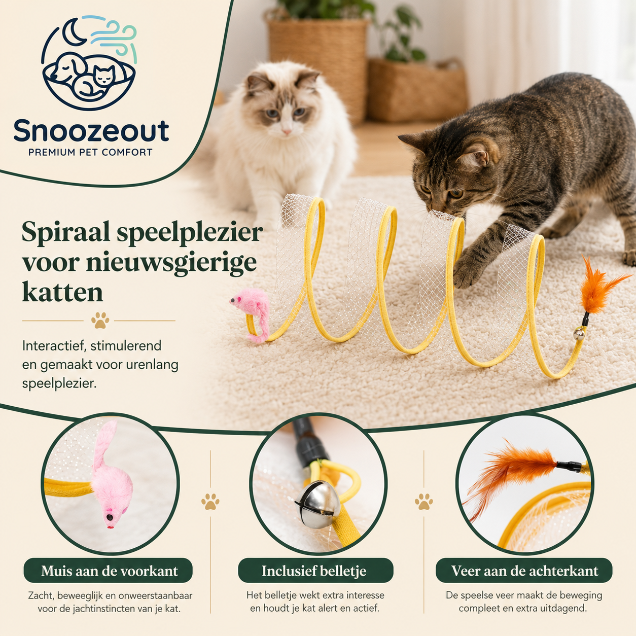 Opvouwbare Speeltunnel voor Katten