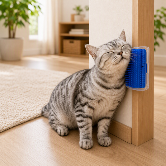 Zelfmassage-Hoekborstel voor Katten met Kattenkruid