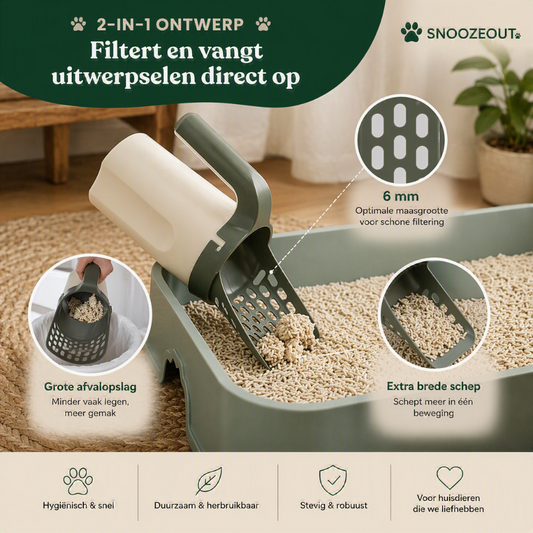 Kattenbakschep met Opvangbak – Zonder Vieze Handen