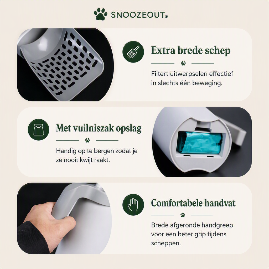 Kattenbakschep met Opvangbak – Zonder Vieze Handen